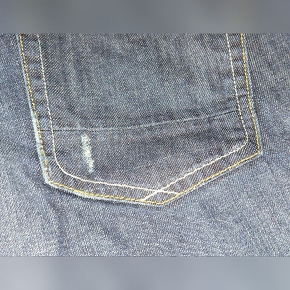 Old Navy DISTRESSED Micro Blue Slim Jeans 34x32 Premium Denim - Picture 8 of 8